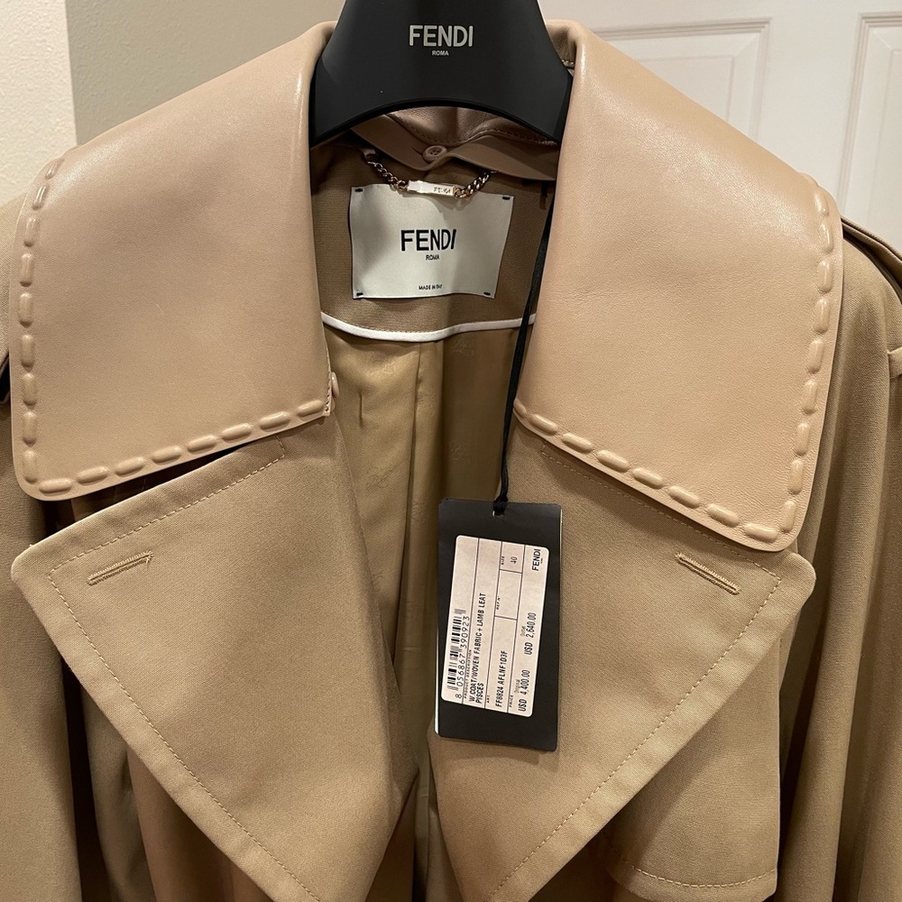 BRAND NEW with Tags Authentic Fendi Trench Coat Size 40 $4400++ - Picture 2 of 12